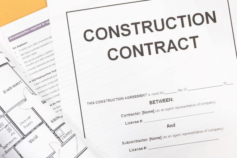 construction contract paperwork